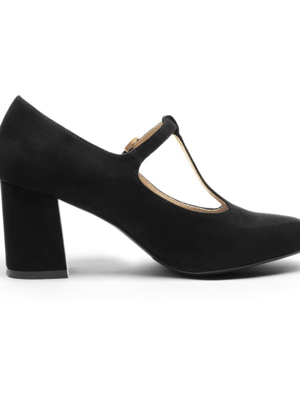 T-Strap Mary Jane Pumps with Chunky Heel - Picture 7 of 9